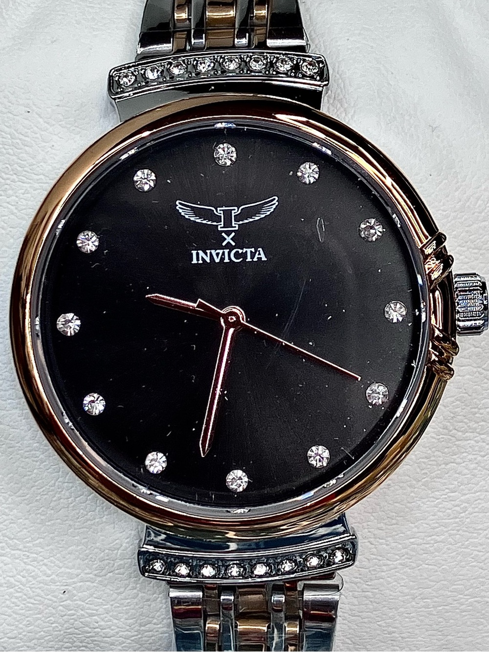 Women’s Invicta Angel Watch 69955 | Black Dial | Rose Gold & Silver | NIB